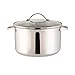 axentia Kochtopf Pado aus poliertem Edelstahl 24cm - Topf mit Glasdeckel - Suppentopf mit Schüttrand - Schmortopf für Induktion, Gas, Ceran & Elektro-Herd