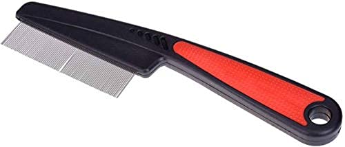 Pet Flea Comb with Stainless Steel Fine Teeth (Flea Comb - Small) Non-Slip Rubber Handle Grip for Small Dogs and Puppies - Removes Dandruff Flakes, and Ticks/Lice (Large) (B0CGMMHHNK) Amazon Price History, Amazon Price Tracker