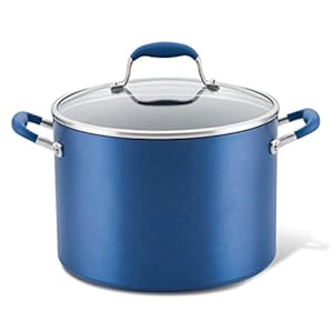 Anolon Advanced Home Hard-Anodized Nonstick Wide Stock Pot/Stockpot (10-Quart, Indigo)
