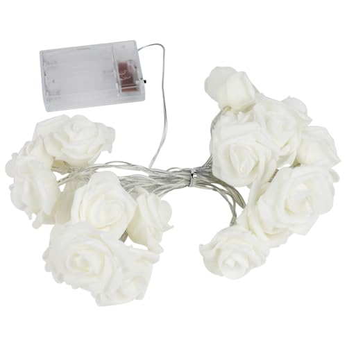 OSDUE Rose Fairy String Lights, 20 PCS LED Rose Fairy Light Battery Powered Bedroom Lights for Valentine's Day Wedding Outdoor Girls Bedroom Mother's Day Birthday Party Decorations,White - Image 8