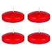 Mega Candles 4 pcs Unscented Red Floating Disc Candle | Hand Poured Paraffin Wax Candles 3