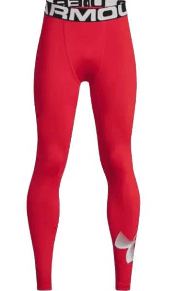 Under Armour Boys UA ColdGear Armour Leggings, Red, XL