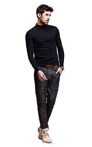 Image of DENIMHOLIC Men's Cotton Full Sleeve High Neck T-Shirt