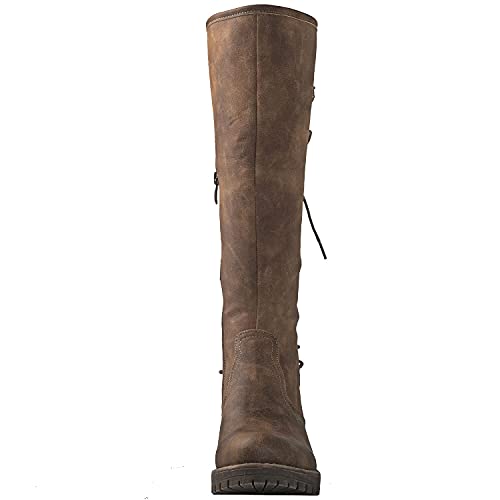 GLOBALWIN Women's Lace Up Back Knee High Fashion Boots4