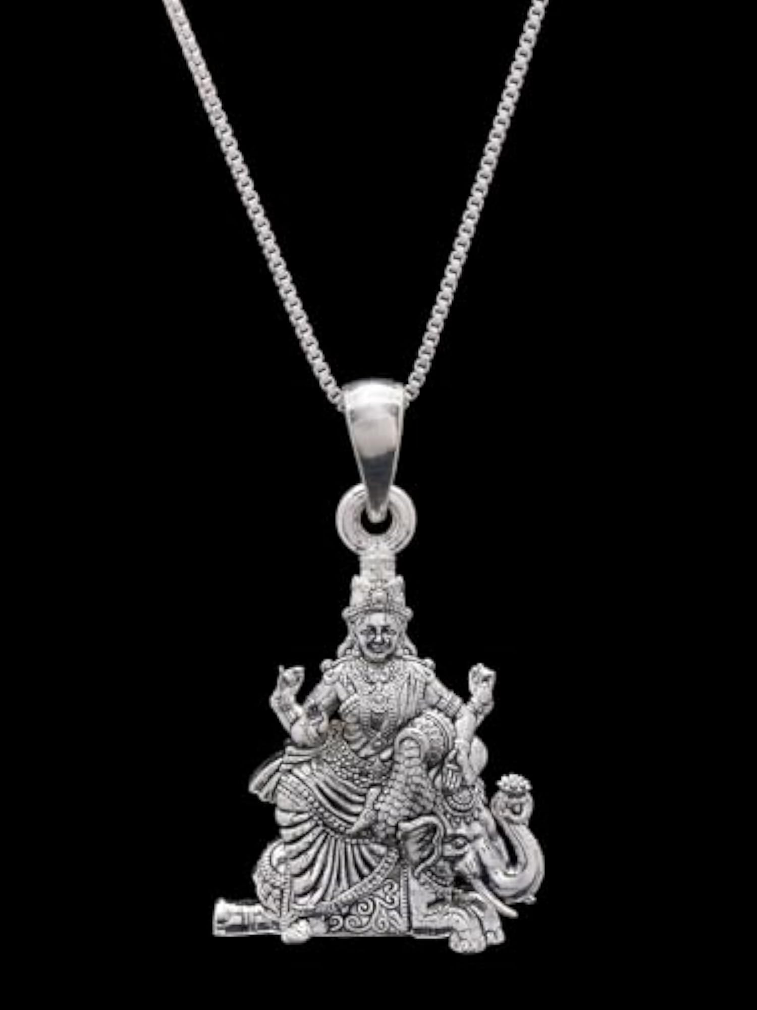 925 Sterling Silver Goddess Lakshmi Pendant Necklace
