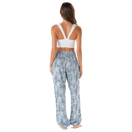 Image of Lotus and Luna Women's Harem Pants Thai Pants for Beach & Lounge High Waisted Flowy Boho Pants Genie Pants Yoga Pants