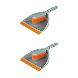 Gravidus 2er Kehrschaufel Set mit Kehrblech und Handfeger aus Silikon - Ideal um Tierhaare & Schmutz zu entfernen - Ideal für jeden Untergrund wie Laminat & Teppich etc. - Maße: 24 x 32 x 7 cm