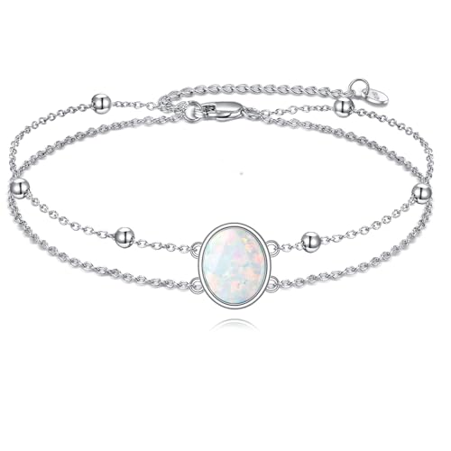 Bracelet larimar labradorite opale femme en argent sterling POPLYKE