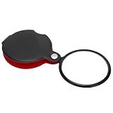 Kikumi 3-fache Taschenlupe, Kleine Lupe mit Klappbarem Griff Zum Lesen, 2,28 Zoll Linsendurchmesser, Hochklare Glaslinse, Ideal für Studenten, Lehrer, Forscher und