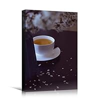 Canvas Wall Art Tea Coffee Drinks Farmhouse/Country Kitchen Multicolor Photography Relax/Calm - 12x18 inches