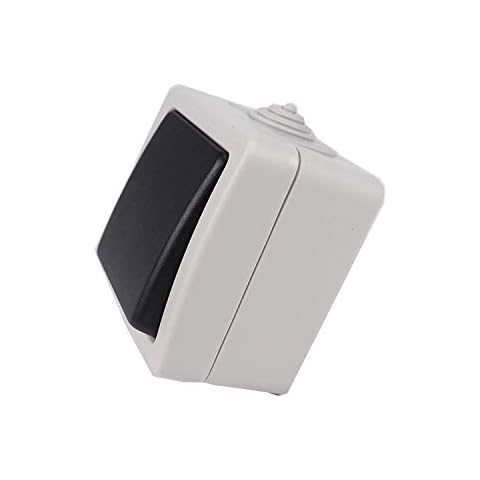 Sanfor 00375 Wasserdichter Flächenschalter, Einwandiger Schalter, 10 A, 250 V, Grau Cover