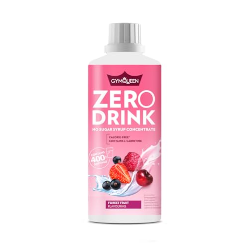 GymQueen Zero Drink Waldfrüchte 1000ml, kalorienarmes und zuckerfreies Getränkekonzentrat 1:80, angereichert mit B-Vitaminen für deinen Stoffwechsel und L-Carnitin, Getränke-Sirup