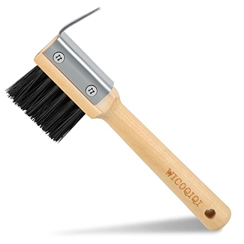 WICOQIQI Hoof Picks for Horses,Wooden Handle Hoof Pick with Cleaning ...