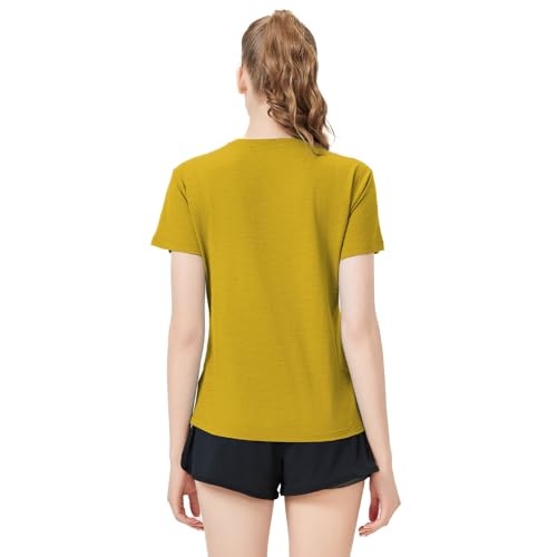 100% Merino Wool Round Neck T-Shirt Women's Short Sleeve Outdoor Hiking, Base Layer Women Short Sleeve2