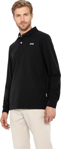 Schott NYC PSJAMES2ML Polo, Black, L Hombre