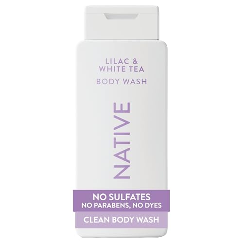 Image of Native Clean Body Wash, Gentle & pH-balanced for Sensitive Skin, 24-Hr Freshness for Women & Men, Vegan & Cruelty-Free, Free of Sulfates, Parabens & Phthalates, Lilac & White Tea, 18fl oz