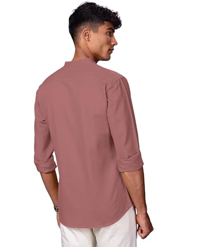 Image of BBC - Mandarin Collar Men's Casual Cotton Regular Shirt Every Occasion