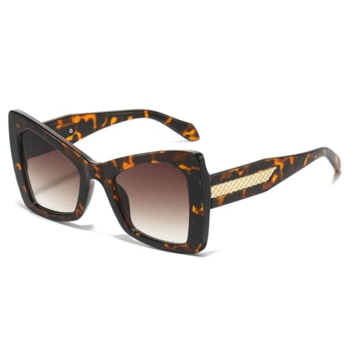 Lunettes de soleil pour femmes verres dégradés et monture oversize bicolore chic