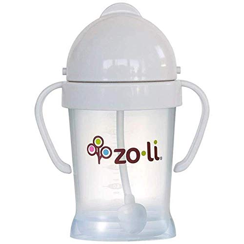 Image of Weighted straw cup | ZoLi BOT Straw Sippy Cup Ash Grey, most loved training cup, toddler transition cup, sippy cup with handles
