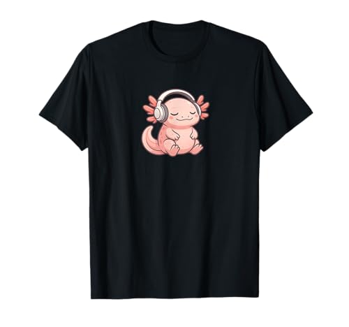 Axolotl Wearing Headphones Cute Zoo Favorite Animal T-Shirt