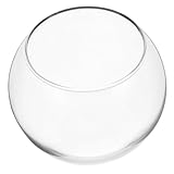 BESPORTBLE Pecera Redonda de Vidrio Transparente para Oficina y Macetero Hidropónico Compacto Multifuncional para Peces Plantas Acuáticas y Decoración Ecológica