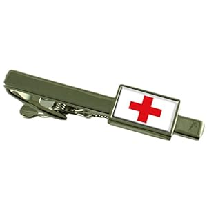 Select Gifts Rode Kruis Vlag Tie Clip Bar 55mm – Keepsake Gegraveerd Gepersonaliseerd Hoesje