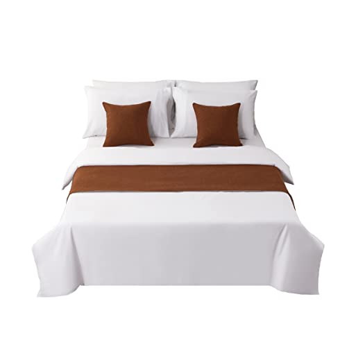 Amberis Bed Runner Brown, Imitation Hemp Decorative Bed Scarf For Home Hotel #TOP5
