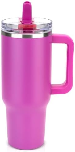 Sursip 40 oz Tumbler with Handle and Flip Straw, 100% Leakproof Lid Insulated Cup Stainless Steel Water Bottle for Cold Drinks Travel Mug, BPA-Free, Dishwasher Safe