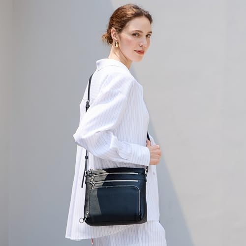 befen Genuine Leather Crossbody Bags for Women, Lightweight Medium Anti-Theft Shoulder Purse with Built in RFID Wallet2