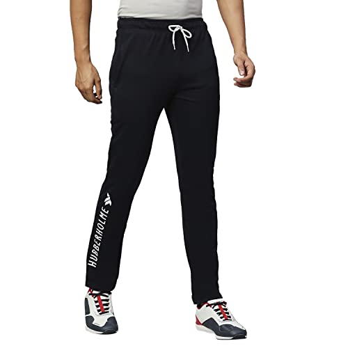 Image of Hubberholme Men's Slim Fit All Season Wear Cotton Track Pants - Trackpant with Drawstring Elastic Waistband, Lower for Jogging, Gym, Sports & Dailywear