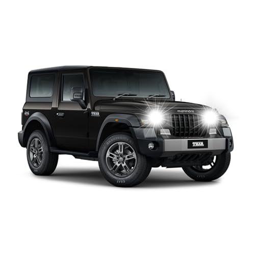 Image of 1:32 Scale DieCast Metal Toy Car Pull Back Action Openable Doors 4x4 Thar /Jeep Premium Car Toy, with Light and Music, for Ages 3-10 Years (Black)