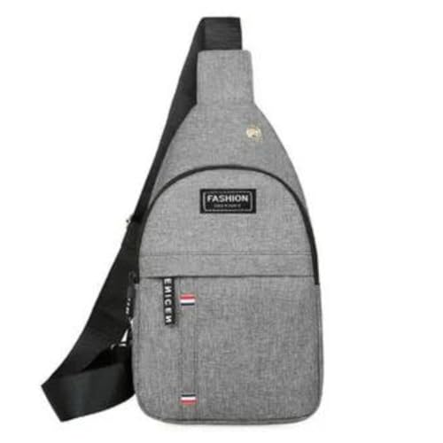 Mini Mochila Pochete Bolsa Tiracolo Transversal Ombro Masculina Feminina Saída Fone de Ouvido Impermeavel Shoulder Bag Academia Esportiva. (Cinza)