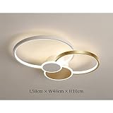 Lfoute Nowoczesna Lampa Sufitowa LED 42W ściemnialna Lampa Sufitowa z Pilotem Kreatywny Okrągły żyrandol Akrylowy Abażur Sypialni Jadalnia Kuchnia Wisiorek światło Oświetlenie Wewnętrzne,Gold
