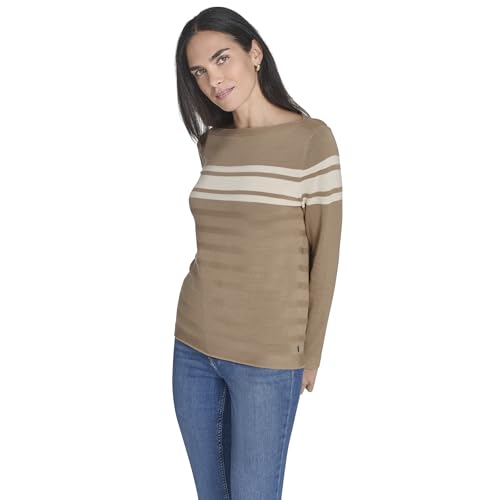 Image of Nautica Women's Mariner Stripe Pullover Boatneck Long Sleeve