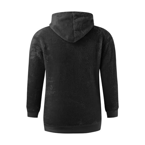 Fleece Fuzzy Hoodies for Men Winter Sherpa Soft Comfort Plush Hooded Sweatshirt Long Sleeve Loose Hoodie with Pocket3