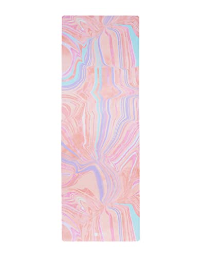 YOGA DESIGN LAB | The Combo Yoga Mat | 2-in-1 Mat+Towel | Eco Luxury | Ideal for Hot Yoga, Power, Bikram, Ashtanga, Sweat | Studio Quality | Includes Carrying Strap! (Pearl, 3.5mm)