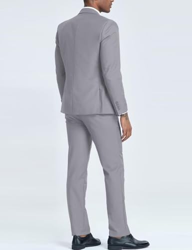 ONAXTDA Men's Serge Suit 2 Piece Jacket Pants Slim Fit Single Breasted Solid Business Wedding Party Tuxedo3