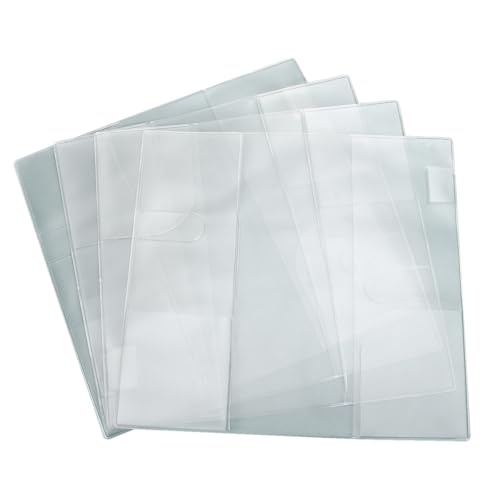 Image of 4PCS Clear Plastic Cover for Books, 8.03 x 7.78 Inch Clear Notebook Covers Planner Cover Protector, Transparent PVC Notebook Strong Plastic Protecting Sleeves for Books