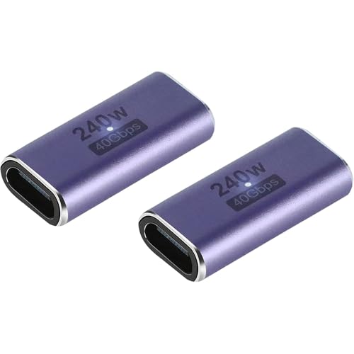 GHQXZT 240W USB C Coupler (2 Pack) USB Type C Female to Female Adapter Extender Compatible with Thunderbolt 4/3 Support up to 240W Charging 40Gbps Data Transfer and 8K@60Hz Video