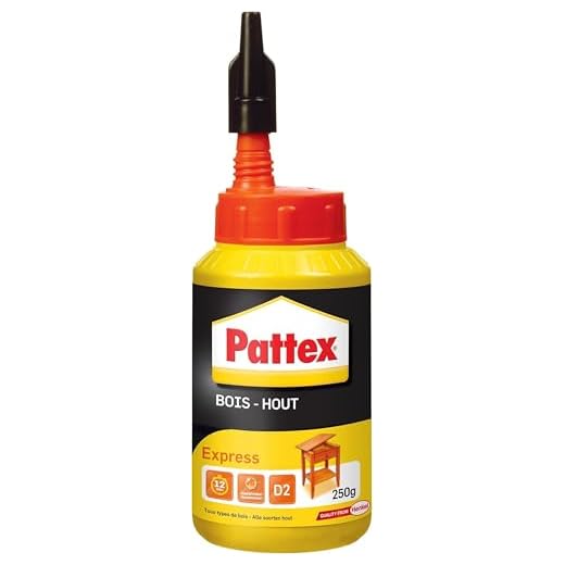 Pattex Bois Express, colle à bois à séchage rapide, colle vinylique pour montage, assemblage, placage ou contrecollage sur supports en bois, colle blanche, 250 g