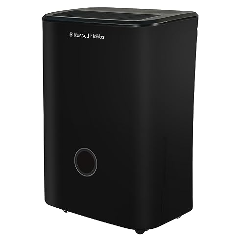 Russell Hobbs Dehumidifier 20 Litre/Day for Damp/Mould & Moisture in Home Kitchen Bedroom Office Caravan Laundry Drying 50m2 Room Smart Timer Black RHDH2002B