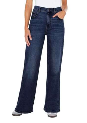 Well Worn Women's Wide Leg Jeans, Blue, 14/34