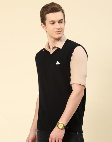Image of Monte Carlo Men Regular Fit Sleeveless Solid V Neck Winter Sweater (Pack of 1)