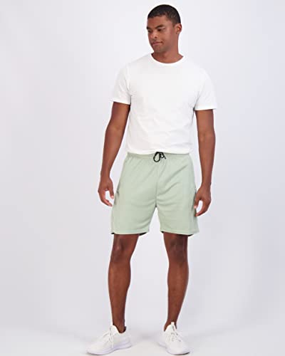 Image of Real Essentials 4 Pack: Men's 7 inch Athletic Running Quick Dry Mesh Shorts with Zipper Pockets (Available in Big & Tall)
