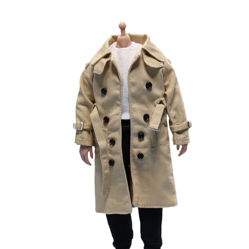 1/12 Scale Male Clothes,Male Windbreaker Long Trench Coat Outfit Clothing for 6inch Soldier Action Figure Body