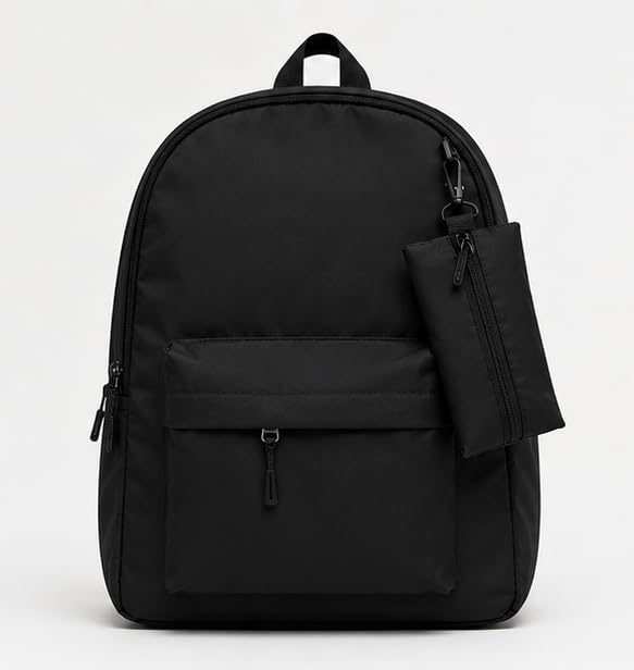 Backpack for Girls, Black, Casual Daypack with Pencil Pouch, Water Repellent, 42x30x14 cm, Medium-picture-40