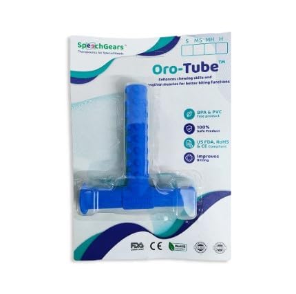 SPEECHGEARS Oro-Tube Blue Dotted A chewing tube for Speech Feedin...