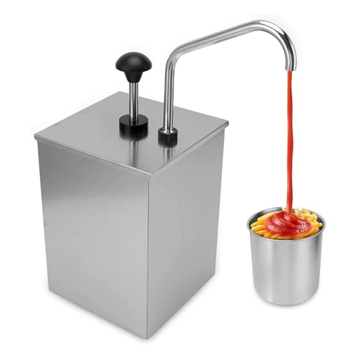 Dozownik pompy do sosów, stal nierdzewna ze zdejmowanymi zbiornikami, rura klasy spożywczej do syropu, sosu sałatkowego, keczupu i przypraw, 3,6 l, 7,2 l, pojemność 10,8 l