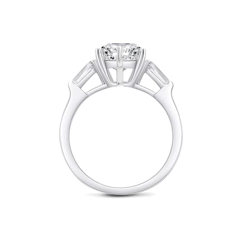 1 1.5 2 2.5 3 Carat Center Moissanite Engagement Ring 925 Sterling Silver 10k 14k 18k Solid Gold Marquise Cut 3 Stone Moissanite Wedding Ring Bridal Ring Promise Ring for Women Her Wife Free Engraved4
