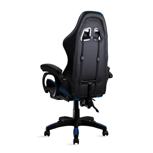 Cadeira Gamer Azul e Preto Healer Level Reclinável Giratória com apoio de pés